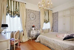 Curtains for the bedroom in a modern style photo design