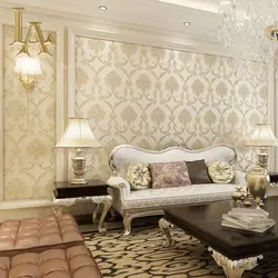 What wallpaper to choose for a living room in a classic style photo