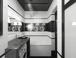 Black bathroom design in Khrushchev