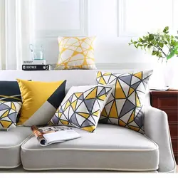 Sofa pillows in the living room interior