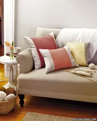 Sofa pillows in the living room interior