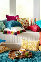 Sofa pillows in the living room interior