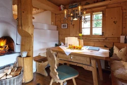 Kitchen layout in a house with a stove photo