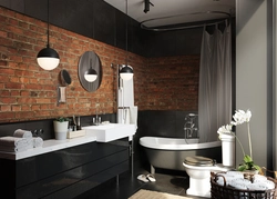 Loft style bathroom design with shower