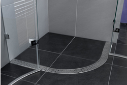 Bathroom interior with drain