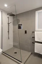 Bathroom interior with drain