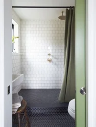 Bathroom interior with drain