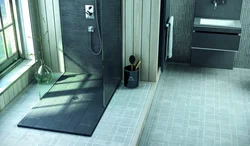 Bathroom interior with drain