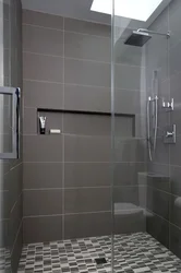 Bathroom interior with drain