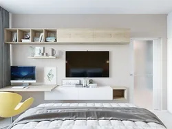 Table with furniture in the bedroom photo