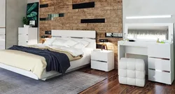 Table with furniture in the bedroom photo