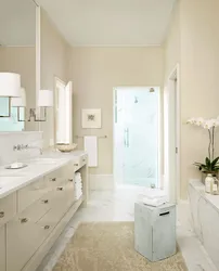 Combination of beige color with others in the bathroom interior