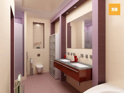 Combination of beige color with others in the bathroom interior