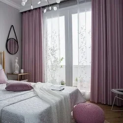 White walls in a bedroom interior with curtains