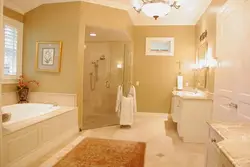 Colors combined with beige in the bathroom interior