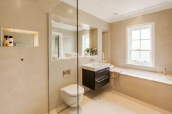 Colors combined with beige in the bathroom interior