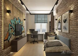 Yeniyetmə üçün daxili loft yataq otağı