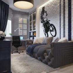 O'smir uchun ichki loft yotoq xonasi