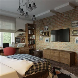 Interior loft bedroom for teenager