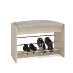 Photo of shoe cabinets with seats in the hallway
