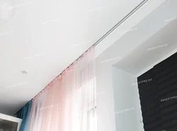 Suspended ceilings with cornice on the ceiling photo in the kitchen