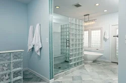 Glass block interior bathtub