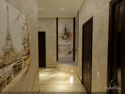 Interior of the corridor in the apartment decorative plaster