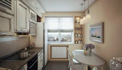 Panel evində üç otaqlı mətbəxin dizaynı