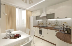 Design of a three-room kitchen in a panel house
