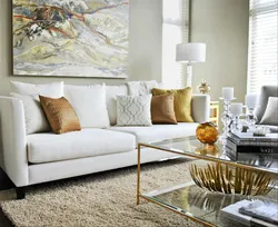 What colors go with white in the living room interior