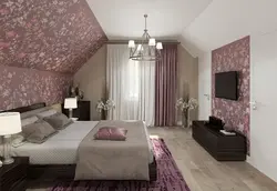 Photo Of A Bedroom With A Sloping Ceiling Photo