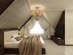 Photo of a bedroom with a sloping ceiling photo