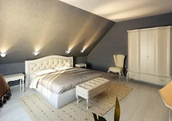 Photo of a bedroom with a sloping ceiling photo