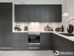 Дызайн кухні графіт з белым