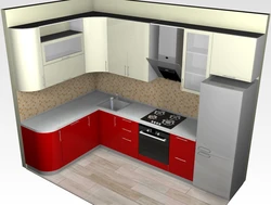 Kitchen design in modern style 4 meters