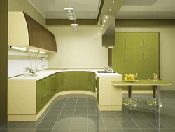 Olive kitchen living room photo