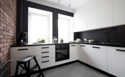 Kitchen interior with dark apron