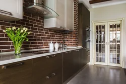 Kitchen interior with dark apron