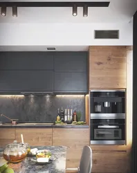 Kitchen interior with dark apron