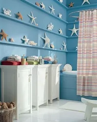 Bathroom design with seashells