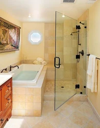 Bathroom design combined shower and bathtub