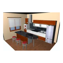 3D künc mətbəx dizaynı