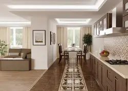 Çini daşdan hazırlanmış qonaq otağı ilə ağ daxili mətbəx