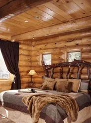 Photo of a bedroom in a wooden style photo