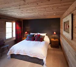 Photo of a bedroom in a wooden style photo