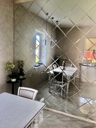 Mirror panel in the kitchen photo near the table