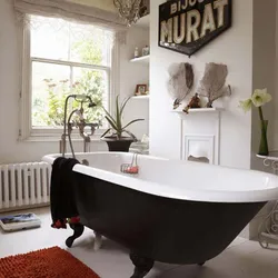 Cast Iron Bathtub In The Bathroom Interior