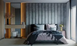 Soft wall panels in the bedroom interior