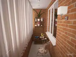 Brick loggia interior