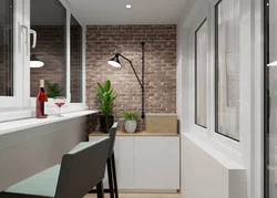 Brick loggia interior